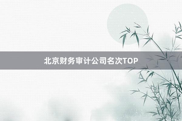 北京财务审计公司名次TOP